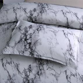 img 1 attached to 🛏️ Stylish Marble Duvet Cover Sets: Queen Size Grey White Bedding Quilt Cover – Soft & Lightweight Microfiber, Modern 3pcs Printed Bed Set – Ideal for Men, Women, Teens, Girls & Boys