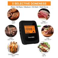 ultimate wireless meat grill thermometer with bluetooth adapter - ios & android 🔥 compatible, 6 probes, digital & convenient for smokers, grilling, oven, and bbq - in black logo