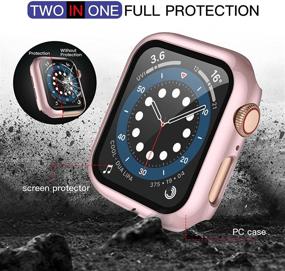 img 2 attached to 📱 Maledan Корпус 40 мм для Apple Watch Серия 6/SE/Серия 5/4 с защитным стеклом - Универсальный защитный чехол из прочного поликарбоната для iWatch Серия 6 5 4 SE, прозрачный розовый, розовый, белый, 4 штуки.