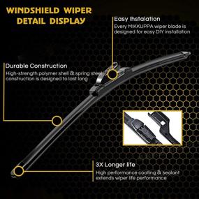 img 3 attached to 🚗 MIKKUPPA 22-inch + 18-inch Windshield Wipers - Replacement for 2015-2017 Chevy Colorado, 2015-2018 GMC Canyon - All Season Wiper Blades, Pack of 2