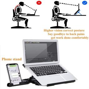 img 3 attached to 💻 AUSDTOOLS Laptop Stand: Portable Adjustable Holder for MacBook Pro Air, Dell, iPad, & 10-18” Laptops (Black)