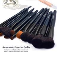 💄 arone 16pcs premium makeup brush set for blending foundation, blush, concealer, eye shadow - synthetic fiber bristles, navy blue - includes gift box and roll clutch logo