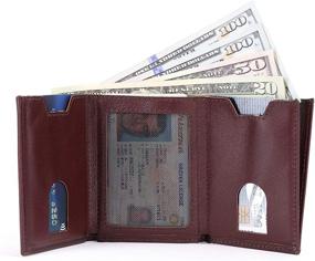 img 1 attached to 👛 Genuine Leather Men's Trifold Wallet with Minimalist Blocking Feature