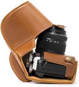 img 2 attached to MegaGear Ever Ready Leather Camera Case Compatible With Olympus OM-D E-M10 Mark II