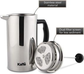 img 1 attached to ☕ Кофеварка French Press Kaffe: двойная стенка из нержавеющей стали, дополнительный фильтр включен, 6 чашек (0,8 л)