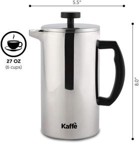 img 3 attached to ☕ Кофеварка French Press Kaffe: двойная стенка из нержавеющей стали, дополнительный фильтр включен, 6 чашек (0,8 л)