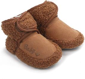 img 4 attached to ENERCAKE Baby Booties with Grippers, Stay-on Slippers for Newborns, Infant Toddler Crib Winter Shoes - Unisex