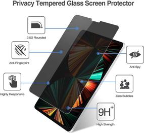 img 1 attached to 📱 ProCase iPad Pro 12.9 Inch Privacy Screen Protector: Anti-Spy Tempered Glass Film for Apple iPad Pro 12.9" (5th 4th 3rd Gen)