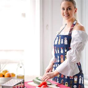 img 3 attached to 🐶 Zihuatailor Cute Dog Apron for Women/Men - Ideal for Kitchen Cooking, Baking, and Grooming - Comes with Handy Pockets