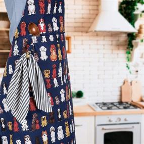 img 2 attached to 🐶 Zihuatailor Cute Dog Apron for Women/Men - Ideal for Kitchen Cooking, Baking, and Grooming - Comes with Handy Pockets