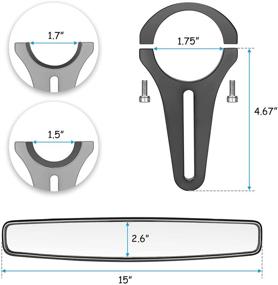 img 3 attached to 🔍 Улучшите свой опыт вождения UTV: 15" Заднее центральное зеркало с регулируемыми зажимами - Совместимо с Polaris RZR Ace PRO Rhino Kawasaki Teryx Yamaha Arctic Cat Cfmoto ZForce