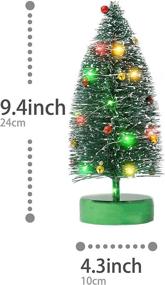 img 3 attached to Varmax Mini Christmas Tree: Prelit Tabletop Bottle Brush Tree with Lights - 9.4'' Green