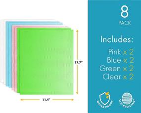 img 2 attached to 🔒 Linda's Essentials 8-Pack Refrigerator Shelf Liners for Glass Shelves - Protects Against Spills - Multi-Use Liners for Shelves, Drawers, and Fridges - BPA-Free