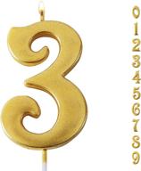 🎂 gold glitter number 3 birthday candles – ideal for kids and adults, perfect for decorating birthday parties, wedding anniversaries, graduation parties, and more logo