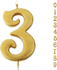 img 4 attached to 🎂 Gold Glitter Number 3 Birthday Candles – Ideal for Kids and Adults, Perfect for Decorating Birthday Parties, Wedding Anniversaries, Graduation Parties, and More