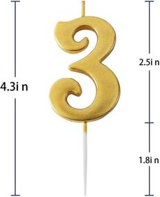 img 3 attached to 🎂 Gold Glitter Number 3 Birthday Candles – Ideal for Kids and Adults, Perfect for Decorating Birthday Parties, Wedding Anniversaries, Graduation Parties, and More