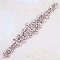 💎 exquisite rhinestone applique in rose gold, perfect for wedding dress sash - 1 piece (11.6" x 2.3") logo