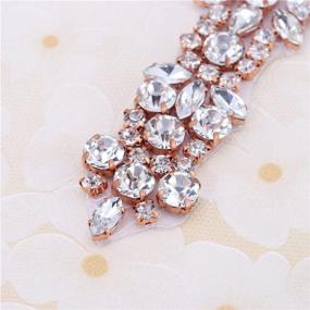 img 3 attached to 💎 Exquisite Rhinestone Applique in Rose Gold, Perfect for Wedding Dress Sash - 1 Piece (11.6" x 2.3")