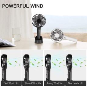 img 2 attached to 🌬️ Rechargeable Handheld Fan – Mieuxbuck Personal Mini Fan with Hands-Free Design, 3 Wind Speeds, 2600mAh Battery Capacity – USB Desk Fan with Stand Base for Outdoor Walking