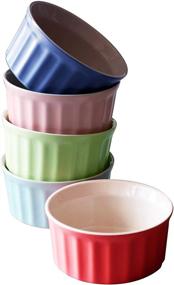 img 4 attached to 🍮 Cestash 6 Oz Ceramic Ramekins: Oven Safe Baking Bowls for Souffle, Creme Brulee, and More - Colorful Souffle Dishes (Set of 5)