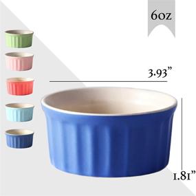 img 3 attached to 🍮 Cestash 6 Oz Ceramic Ramekins: Oven Safe Baking Bowls for Souffle, Creme Brulee, and More - Colorful Souffle Dishes (Set of 5)