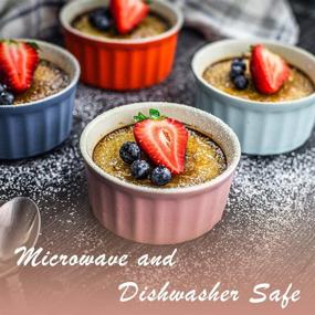 img 1 attached to 🍮 Cestash 6 Oz Ceramic Ramekins: Oven Safe Baking Bowls for Souffle, Creme Brulee, and More - Colorful Souffle Dishes (Set of 5)