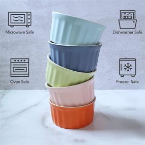img 2 attached to 🍮 Cestash 6 Oz Ceramic Ramekins: Oven Safe Baking Bowls for Souffle, Creme Brulee, and More - Colorful Souffle Dishes (Set of 5)