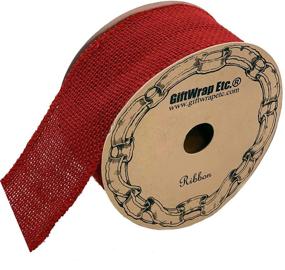 img 1 attached to Rustic Red Burlap Wired Ribbon