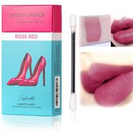 20 pcs long lasting waterproof disposable lipstick cotton swab - rose red, portable & durable, non-stick liquid lipstick logo