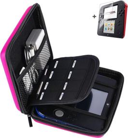 img 4 attached to 🎀 AKWOX Pink 2DS Case and Screen Protector Bundle – Hard Travel Protective Carrying Case + HD Clear PET Film Screen Protectors (Top and Bottom)":