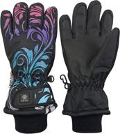 ❄️ waterproof thinsulate insulated winter snow print ski gloves for n'ice caps girls logo