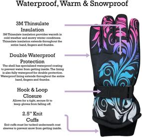 img 2 attached to ❄️ Waterproof Thinsulate Insulated Winter Snow Print Ski Gloves for N'Ice Caps Girls