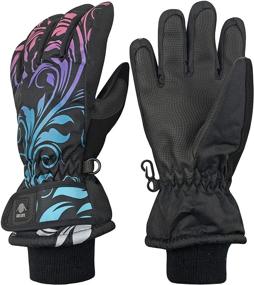 img 3 attached to ❄️ Waterproof Thinsulate Insulated Winter Snow Print Ski Gloves for N'Ice Caps Girls