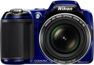 nikon coolpix l810 digital camera: 16.1mp, 26x zoom, nikkor ed glass lens, 3-inch lcd (blue) logo
