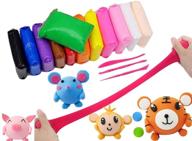 🎨 huihu air dry clay: super light diy modeling clay with tools - 12 themes boxes set, enhancing children's creative ability. individually packed, 12 colors logo