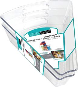 img 4 attached to 🔍 Maximize Corner Storage with Kitchen Spaces KSCL2S6-AMZ Corner Lazy Susan Pantry Organizer - 2 Pack, Clear