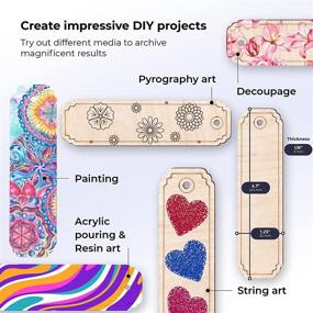 img 3 attached to 📚 20pcs Unfinished Wooden Bookmarks with String – Ideal for Stocking Name Tags, Wood Gift Tags, Stocking Tags, or Blank Wooden Bookmarks