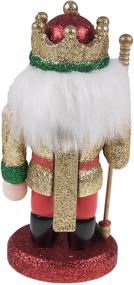 img 2 attached to 👑 Clever Creations 6-inch Traditional Wooden Nutcracker in Gold King Design - Festive Christmas Décor for Shelves and Tables