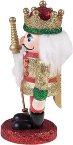 img 3 attached to 👑 Clever Creations 6-inch Traditional Wooden Nutcracker in Gold King Design - Festive Christmas Décor for Shelves and Tables