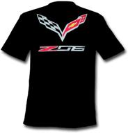 🏎️ c7 corvette stingray z06 with crossed flags t-shirt: sleek black, xx-large logo