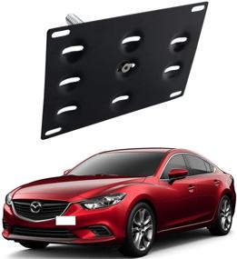 img 4 attached to 🚗 Durable DEWHEL Front Bumper Tow Hook License Plate Mount for Mazda3, Mazda6, CX-5 & MX-5 - Easy Bolt-on Installation!