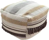 🪑 mladen unstuffed cotton linen pouf cover - stylish brown decorative ottoman footrest cover логотип