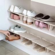 👠 shoe stacker slotz space saver: closet shoe organization - 4 pack apricot, no assembly required логотип