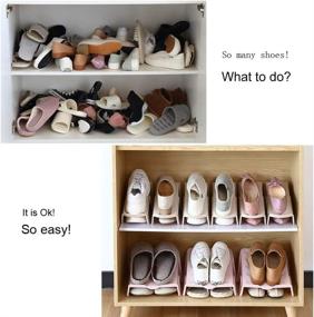 img 3 attached to 👠 Shoe Stacker Slotz Space Saver: Closet Shoe Organization - 4 Pack Apricot, No Assembly Required