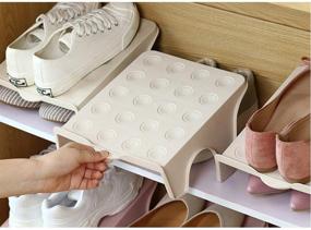 img 2 attached to 👠 Shoe Stacker Slotz Space Saver: Closet Shoe Organization - 4 Pack Apricot, No Assembly Required