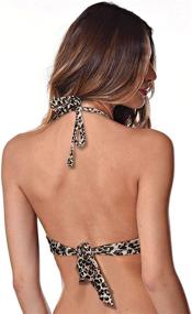 img 2 attached to 👙 RELLECIGA Women's Keyhole Cutout Halter High Neck Bikini Top