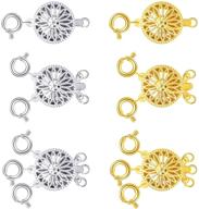 silver gold necklace layered clasps – set of 6 clasp connectors for tarnish-resistant necklaces and bracelets: jewelry making supplies logo