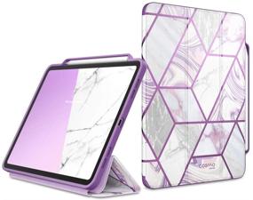 img 4 attached to 📱 I-Blason Cosmo Case for New iPad Pro 11 Inch (2020/2018 Release) - Stylish Full-Body Trifold Stand Case with Pencil 2 Wireless Charging Support, Auto Sleep/Wake & Pencil Holder (Ameth)