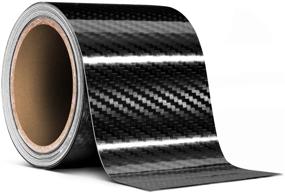 img 1 attached to 🖤 Premium Glossy Black Carbon Fiber Vinyl Wrap Tape – DIY Roll (3 Inch x 20ft)