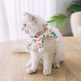 img 2 attached to 🐱 HIPPIPET Cat Collar with Small Bells, Set of 2 Cat Costumes, Adorable Outfit Lovely Holiday Collar for Cats & Puppies, Dog Bandana